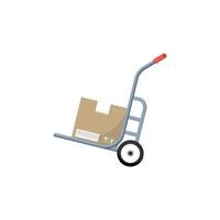 Parcel delivery trolley on isolated background, Vector illustration.