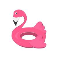 Flamingo rubber ring on isolated background, Vector illustration.