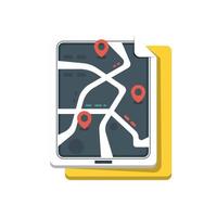 Location navigation applications on isolated background, Vector illustration.