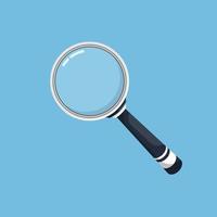 Cartoon magnifying glass on isolated background, Vector illustration.