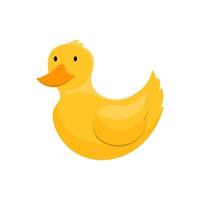 Pato lindo amarillo de dibujos animados sobre fondo aislado, ilustración vectorial. vector