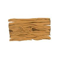 Cartoon rough wooden plank on isolated background, Vector illustration.