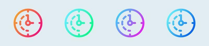 Time line icon in gradient colors. Clock signs vector illustration.