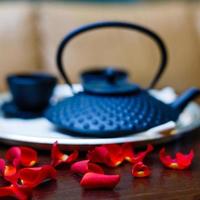 rose petals black rose tea photo