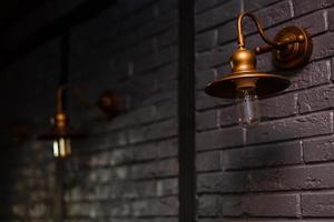 Wall light, industrial light in an old building photo