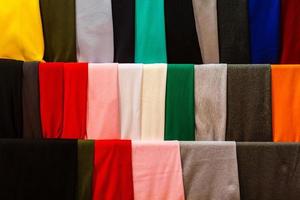 colorful fabrics hang photo