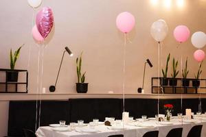 served table with air balloons photo