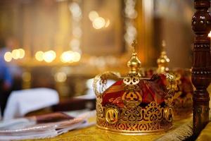 Crown for Wedding in Orthodox church gold photo