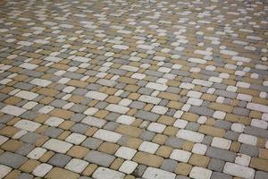 Paving slabs different shapes and colors photo
