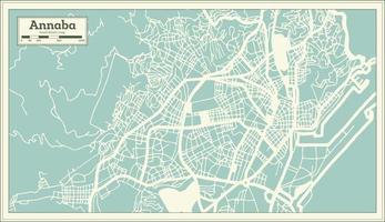 mapa de la ciudad de annaba argelia en estilo retro. esquema del mapa. vector