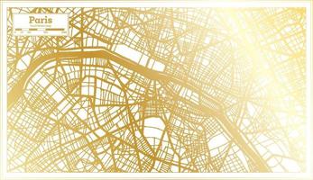 Paris France City Map in Retro Style in Golden Color. Outline Map. vector