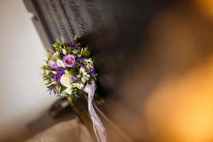 Wedding bouquet in purple tones. photo