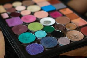 Eye shadows make-up palette close-up photo