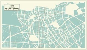 Jeju South Korea City Map in Retro Style. Outline Map. vector