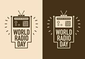 World radio day illustration badge design vector