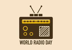 diseño de ilustración vintage del evento del día mundial de la radio vector