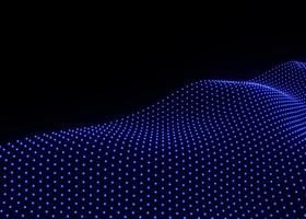 Abstract blue background of points. Big data stream. digital particle wave background photo