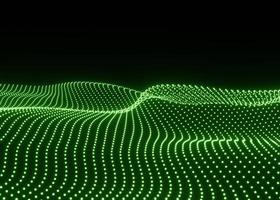 Abstract green background of points. Big data stream. digital particle wave background photo