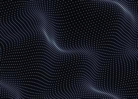 Abstract blue background of points. Big data stream. digital particle wave background photo