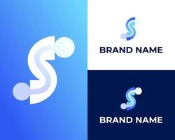Logo Tech Letter S Concept Letter S Icon Abstract Connected vector