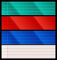 Set of cardio scanner display and paper grids vector