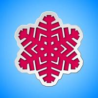 Card with cut out christmas snowflake silhouette vector