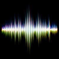 Shiny sound waveform with vibrating light aberrations vector