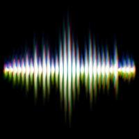 Shiny sound waveform with vibrating light aberrations vector