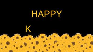 día de Kansas texto de saludo animado para el día de kansas con girasoles moviéndose en oleadas. es perfecto para aquellos de ustedes que quieren dar videos de saludo.