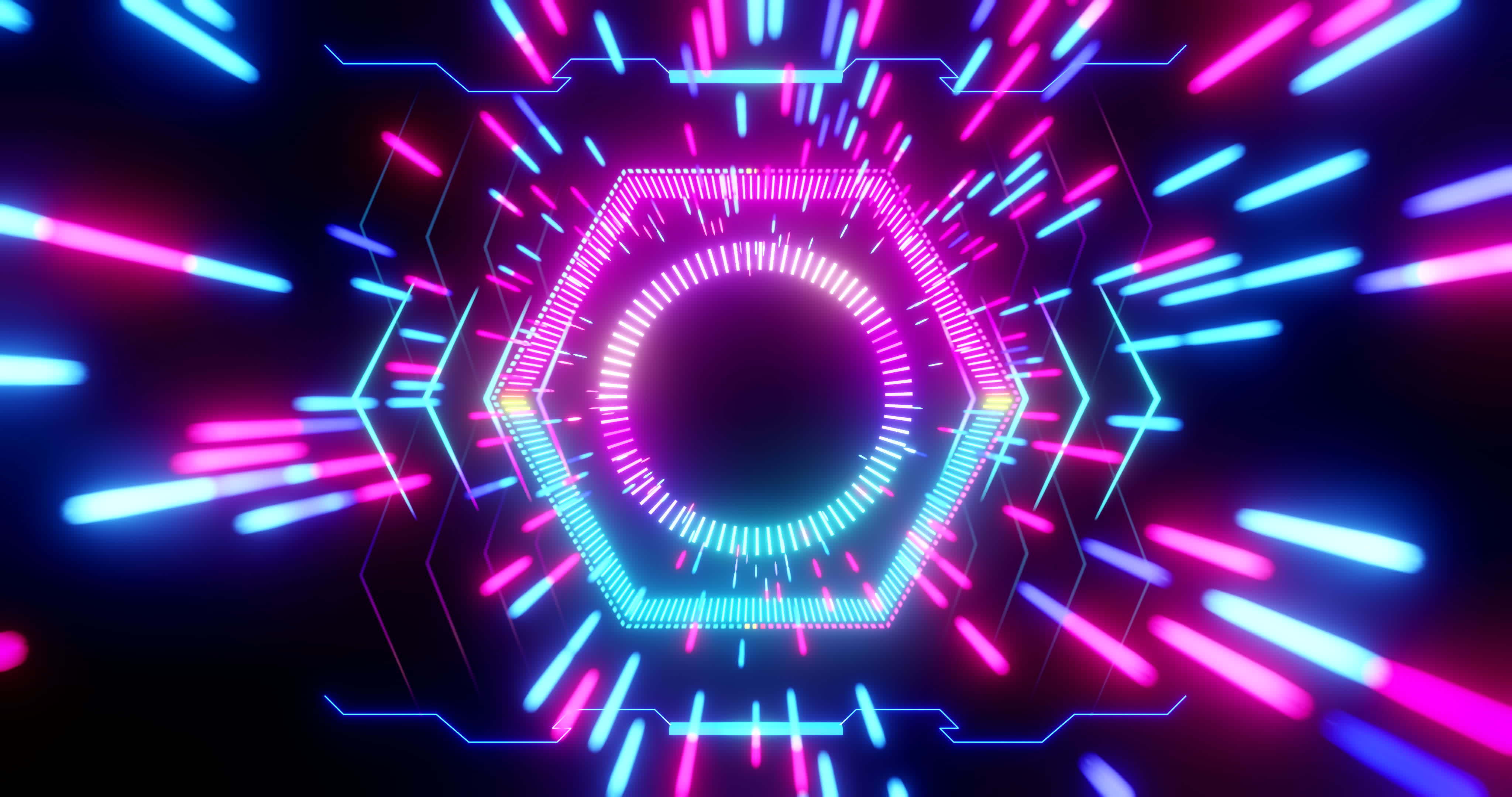 abstract of hitech hub in cyber punk conception consist of line, dot