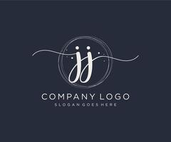 Initial JJ feminine logo. Usable for Nature, Salon, Spa, Cosmetic and Beauty Logos. Flat Vector Logo Design Template Element.