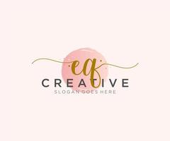 initial EQ Feminine logo beauty monogram and elegant logo design, handwriting logo of initial signature, wedding, fashion, floral and botanical with creative template. vector