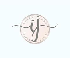 Initial IJ feminine logo. Usable for Nature, Salon, Spa, Cosmetic and Beauty Logos. Flat Vector Logo Design Template Element.