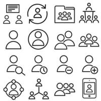 conjunto de vectores de iconos de usuario. colección de signos de ilustración de personas. símbolo del hombre.