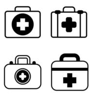 botiquín de primeros auxilios icono vector cet. colección de signos de ilustración de la sala de emergencias. símbolo médico.