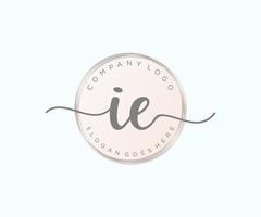 Initial IE feminine logo. Usable for Nature, Salon, Spa, Cosmetic and Beauty Logos. Flat Vector Logo Design Template Element.