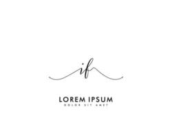 Initial IF Feminine logo beauty monogram and elegant logo design, handwriting logo of initial signature, wedding, fashion, floral and botanical with creative template vector