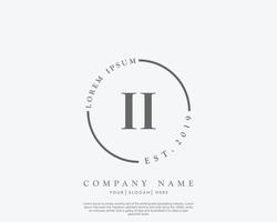 Initial II Feminine logo beauty monogram and elegant logo design, handwriting logo of initial signature, wedding, fashion, floral and botanical with creative template vector