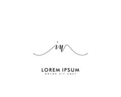Initial IU Feminine logo beauty monogram and elegant logo design, handwriting logo of initial signature, wedding, fashion, floral and botanical with creative template vector
