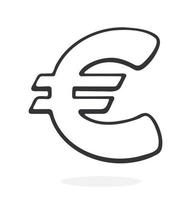 Doodle of euro sign vector