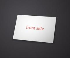 One side of business card template on a black background. Isometric view. Vector template