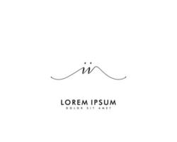 Initial II Feminine logo beauty monogram and elegant logo design, handwriting logo of initial signature, wedding, fashion, floral and botanical with creative template vector