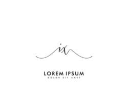 Initial IX Feminine logo beauty monogram and elegant logo design, handwriting logo of initial signature, wedding, fashion, floral and botanical with creative template vector