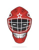 casco de portero de hockey con cara malvada dentro vector