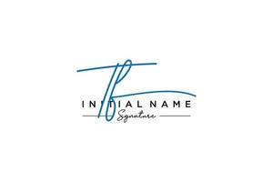 Initial TF signature logo template vector. Hand drawn Calligraphy lettering Vector illustration.