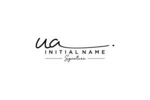 Initial UA signature logo template vector. Hand drawn Calligraphy lettering Vector illustration.