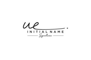 Initial UE signature logo template vector. Hand drawn Calligraphy lettering Vector illustration.
