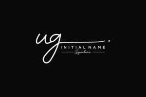 Initial UG signature logo template vector. Hand drawn Calligraphy lettering Vector illustration.