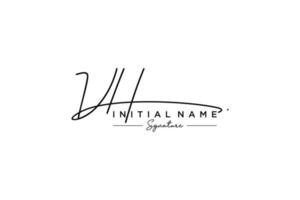 Initial VH signature logo template vector. Hand drawn Calligraphy lettering Vector illustration.