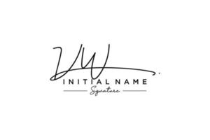 Initial VW signature logo template vector. Hand drawn Calligraphy lettering Vector illustration.